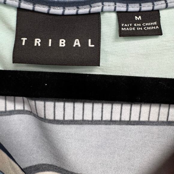 Tribal Vibrant Blue Red Aztec Sleeveless V Neck Mini Shift Dress Womens Medium - Picture 4 of 5